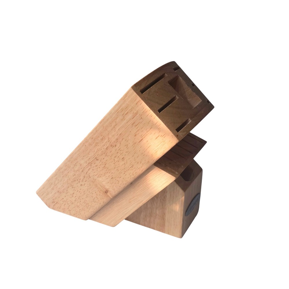 Farberware Wooden Knife Block Natural Light Wood Multi 14 Slot Cutlery Organizer